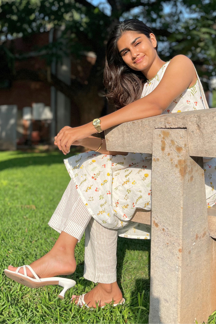 Whimsical Dreams Floral Printed A-line Kurta Set