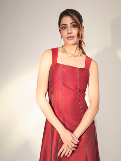 Tantu Maroon Sleeveless Dress