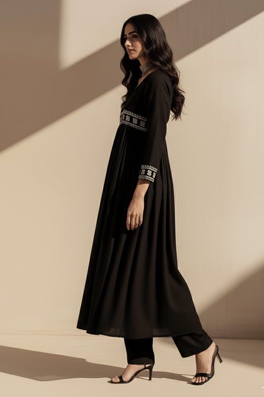 Midnight Grace Black Kurta Set