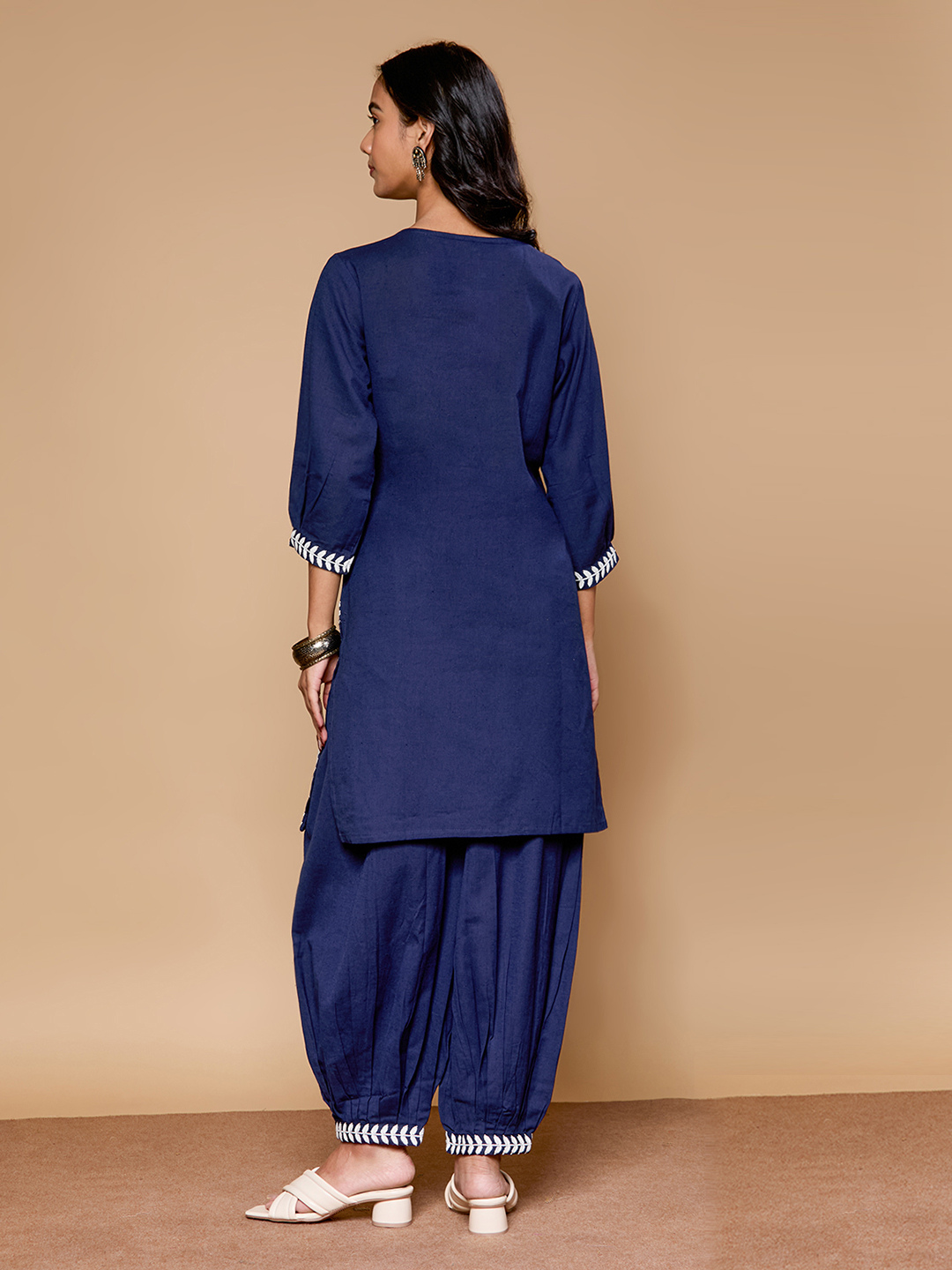 Blooming Elegance Navy Embroidered Kurta Set