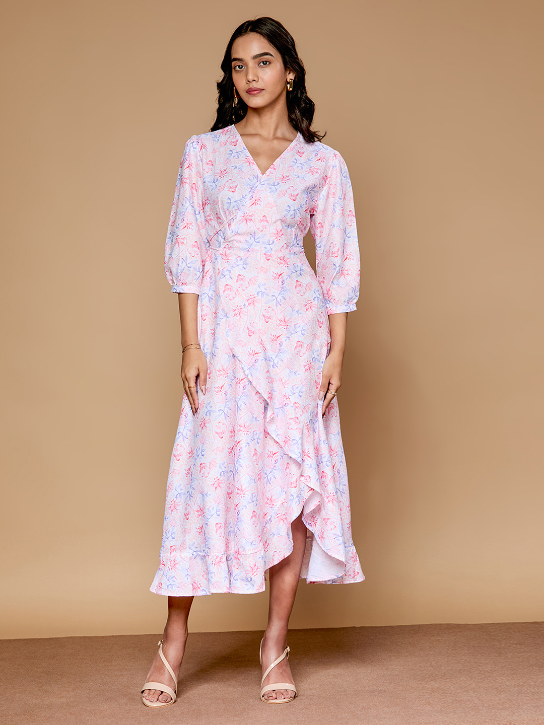 Painterly Floral Printed Dress