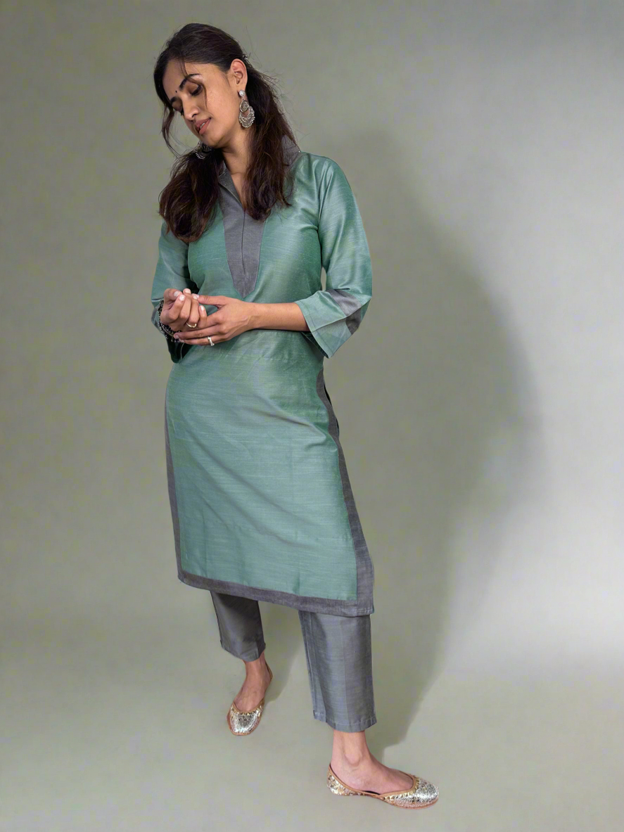 Tantu Sap Green Kurta Set