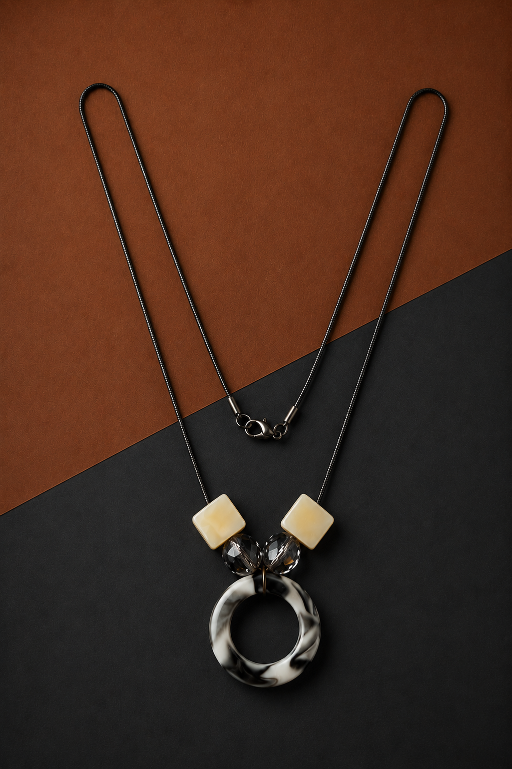 Earth & Silver Marble Necklace - V