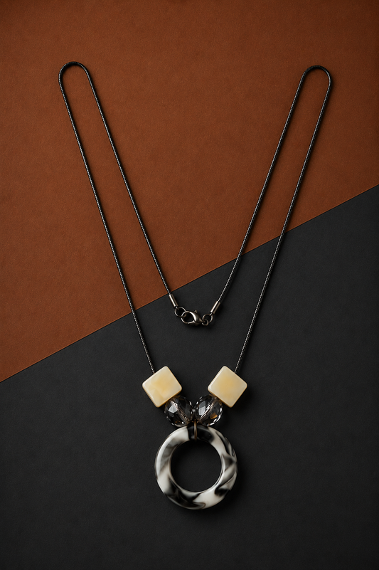Earth & Silver Marble Necklace - V