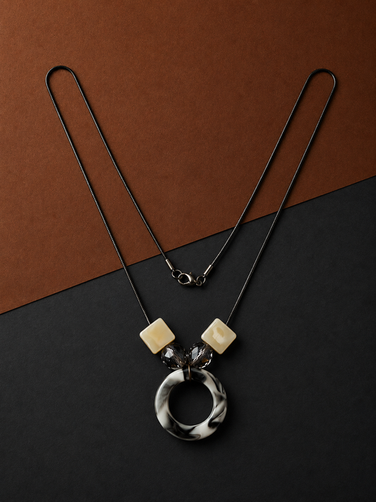 Earth & Silver Marble Necklace - V