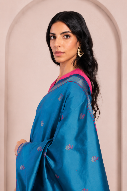 Heer Woven Blue Saree