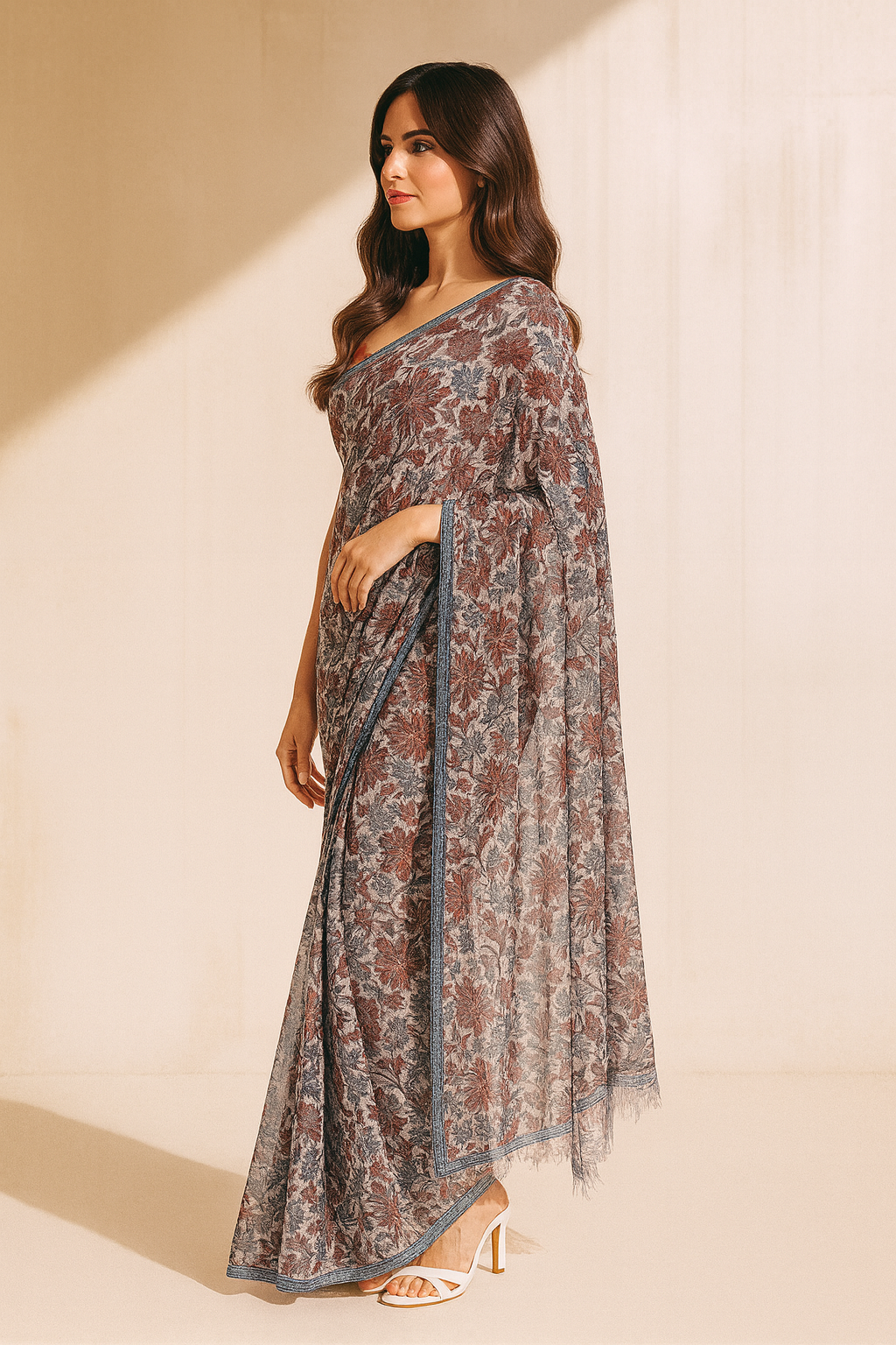 Fable Chintz Blue Ready to Wear Saree