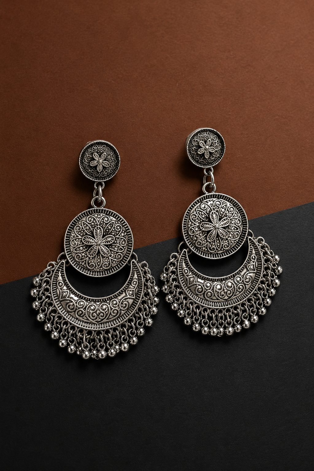 Earth & Silver Silver Earrings - XI