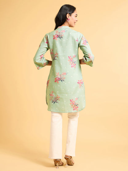 Painterly Green Printed Kurta Set