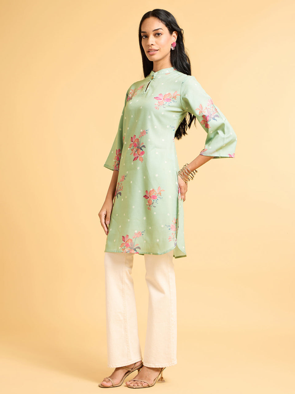 Painterly Green Printed Kurta Set