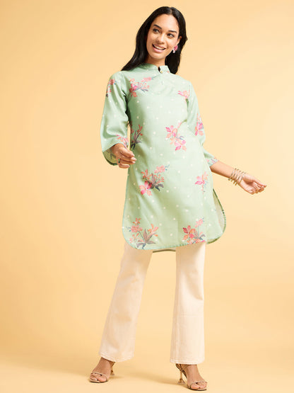 Painterly Green Printed Kurta Set