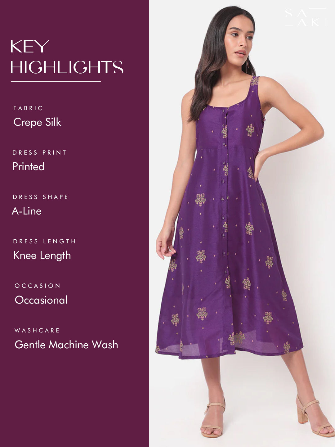 Dhuri Flared Purple Dress