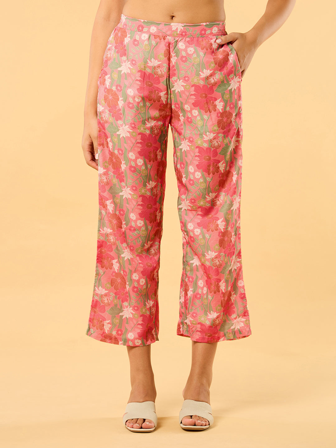 Florette Floral Printed Straight Pants