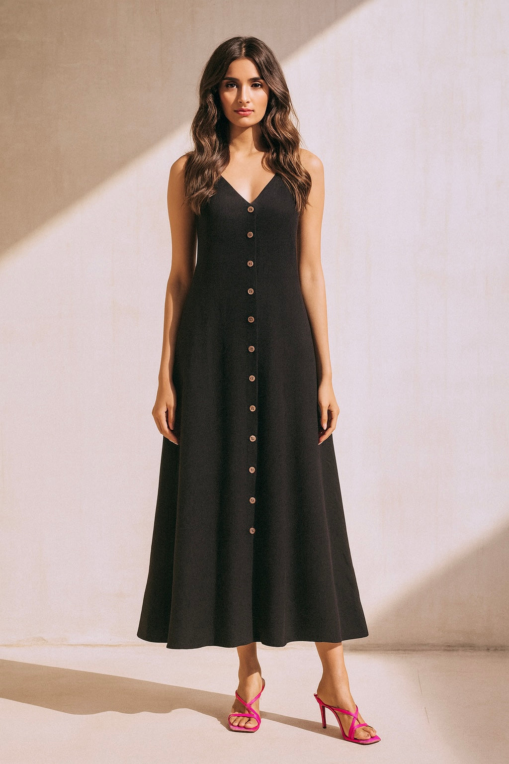 Veya Black Solid Knit Dress