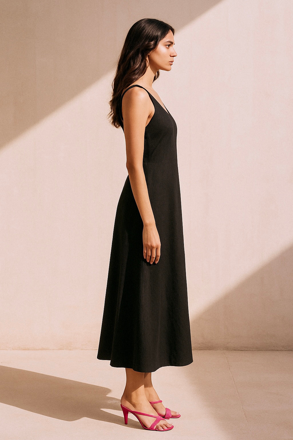 Veya Black Solid Knit Dress