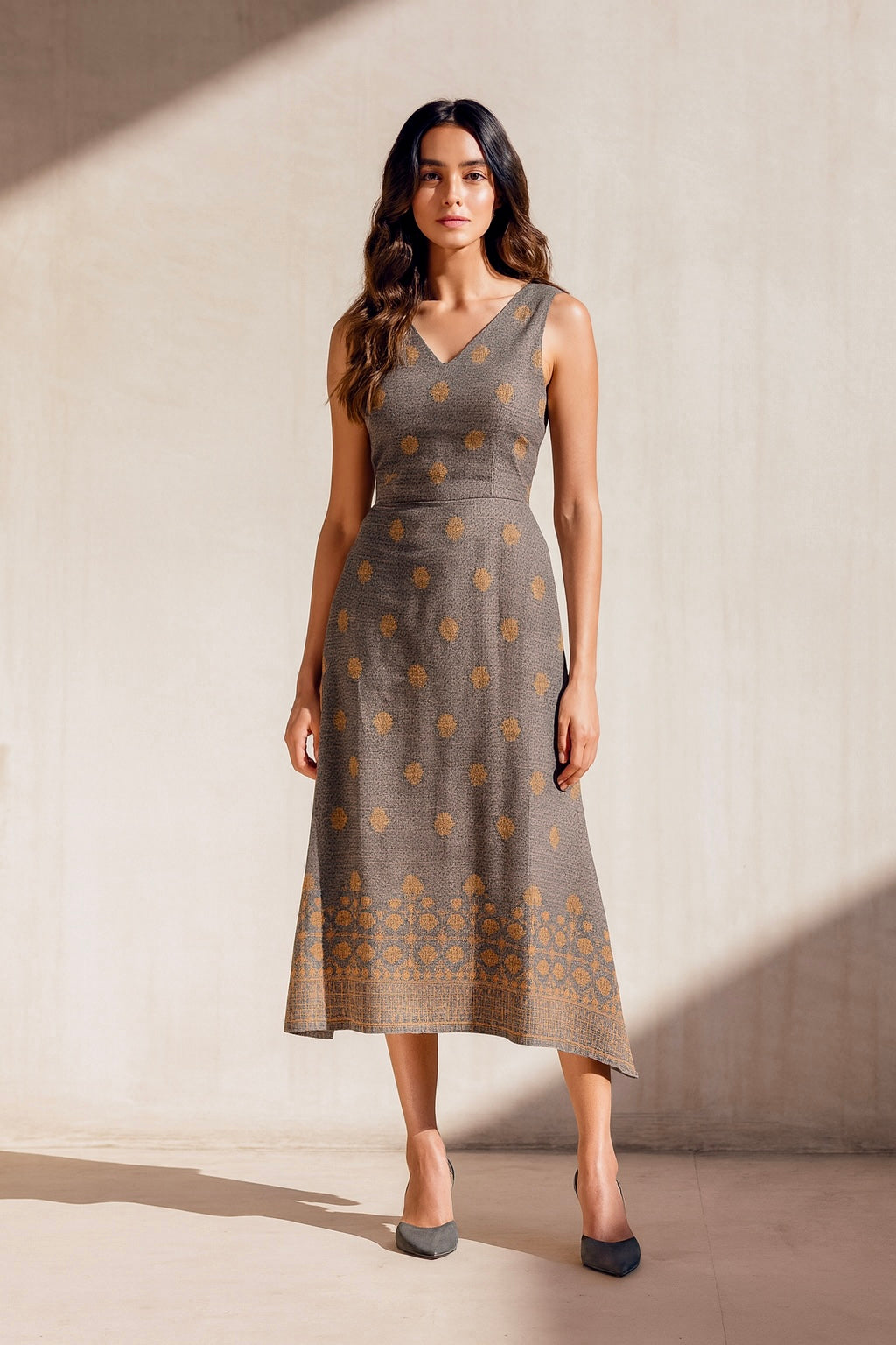 Sitaara V-Neck Flared Dress