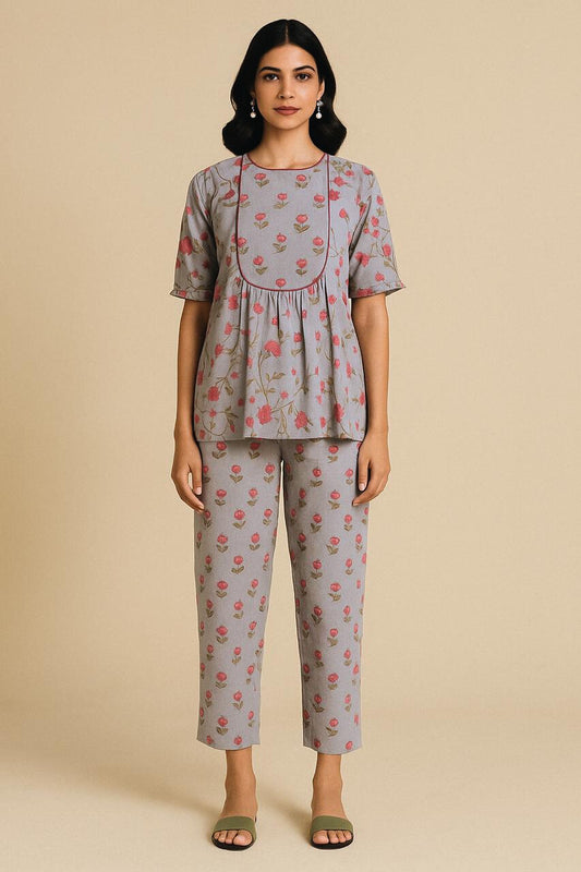 Sheroz Blue Printed Coord Set