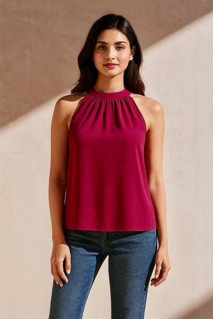 Elementary Solid Fuchsia Top