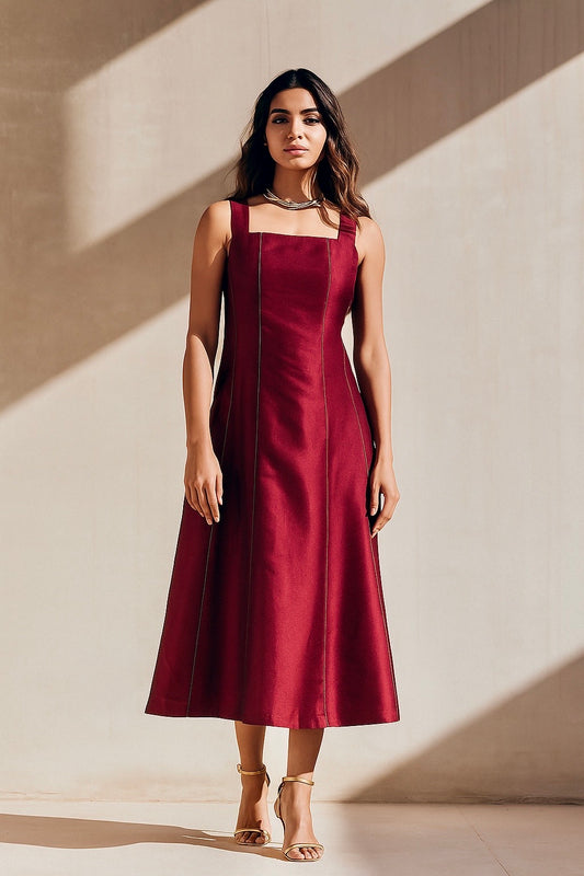 Tantu Maroon Sleeveless Dress