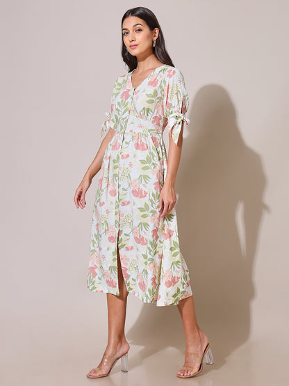 Paint With Love Floral Printed Fit & Flare Dress