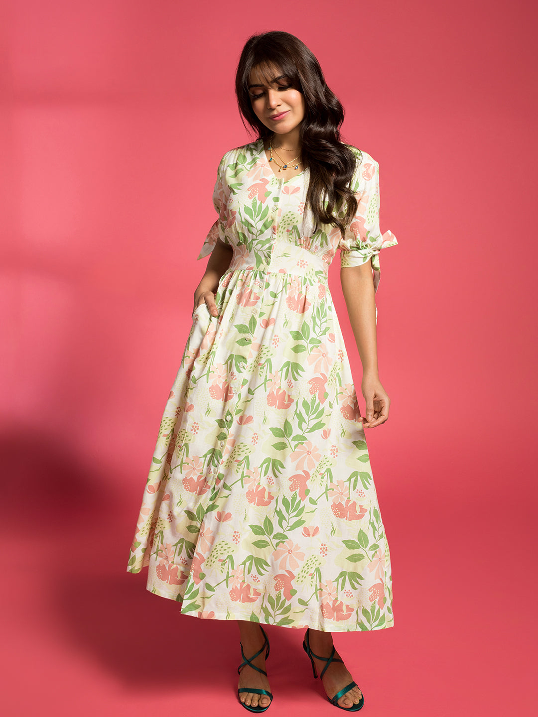 Samantha Ruth Prabhu for SAAKI - Summer Crush Paint With Love Floral Printed Fit & Flare Dress