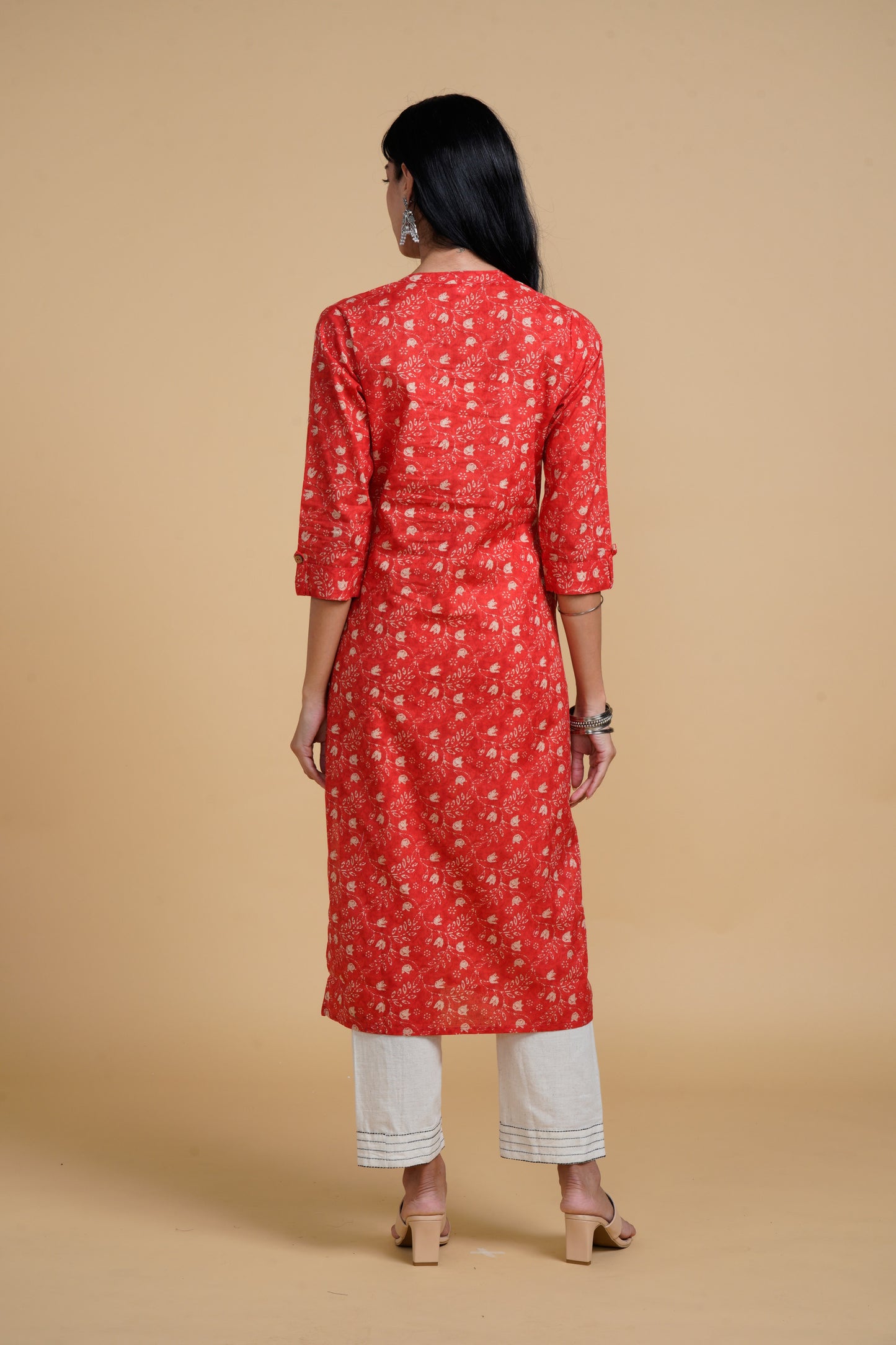 Blooming Elegance Red Floral Kurta