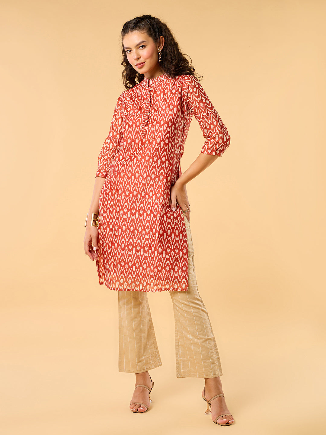 Whispers Of Wilderness Ikat Print Kurta