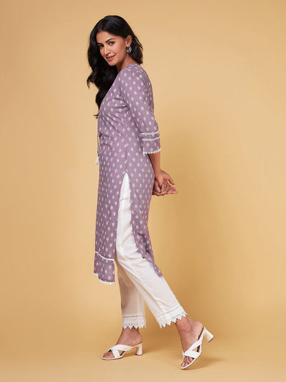 Blooming Melodies Printed Straight Kurta Set