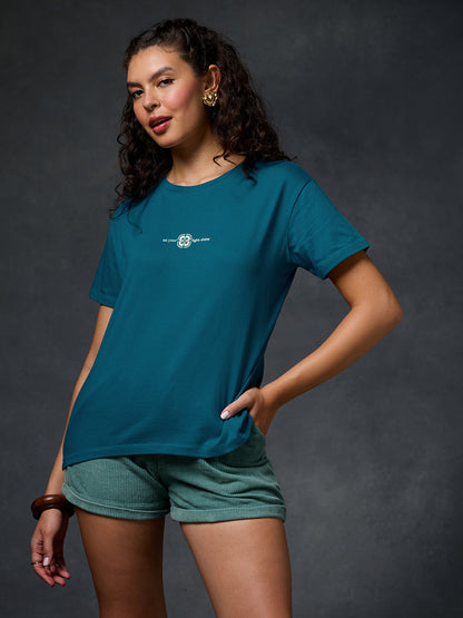 Petals Of Power Turquoise T-Shirt