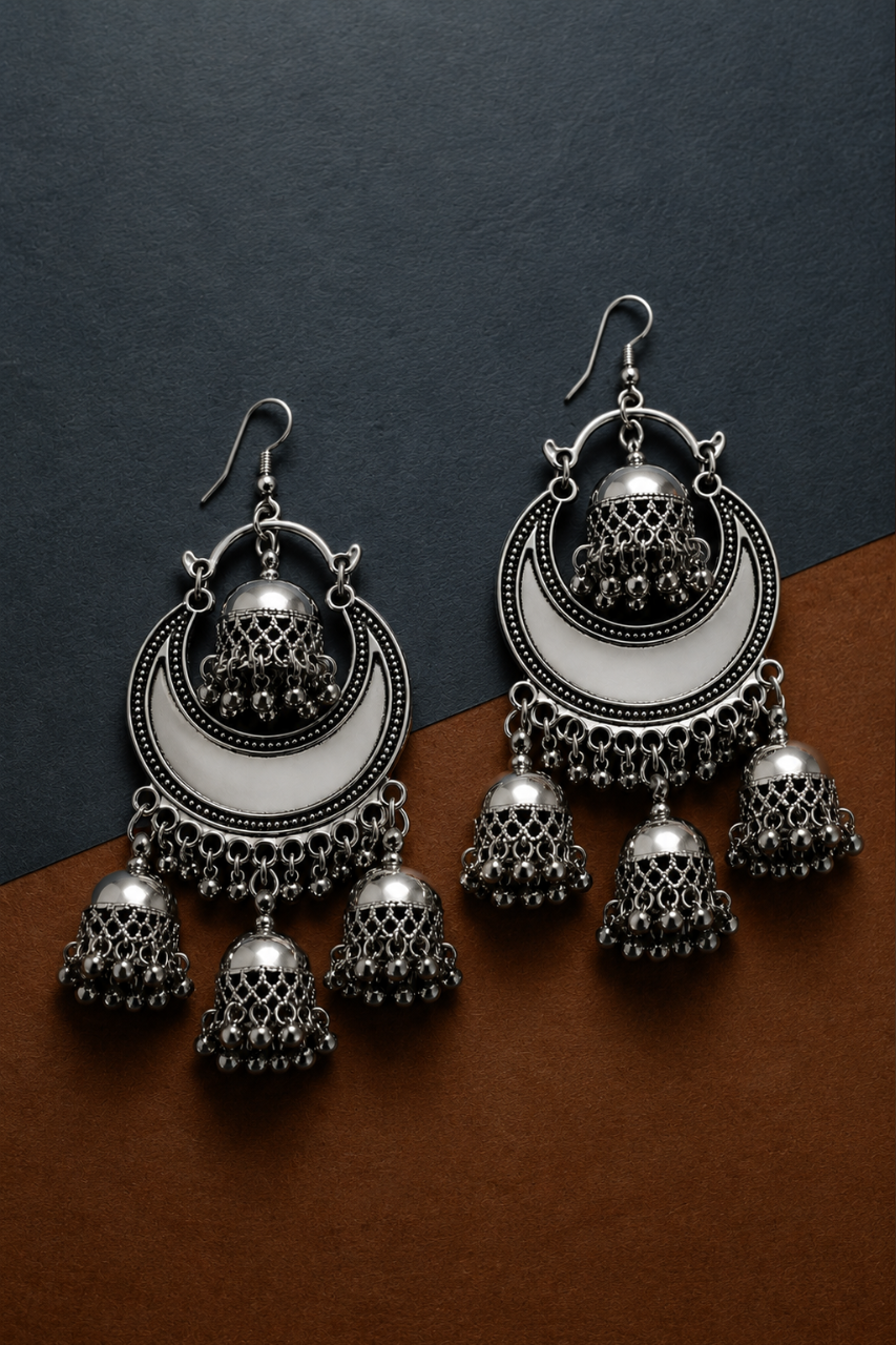 Earth & Silver Chand Bali Silver Earrings - X
