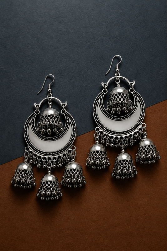 Earth & Silver Chand Bali Silver Earrings - X