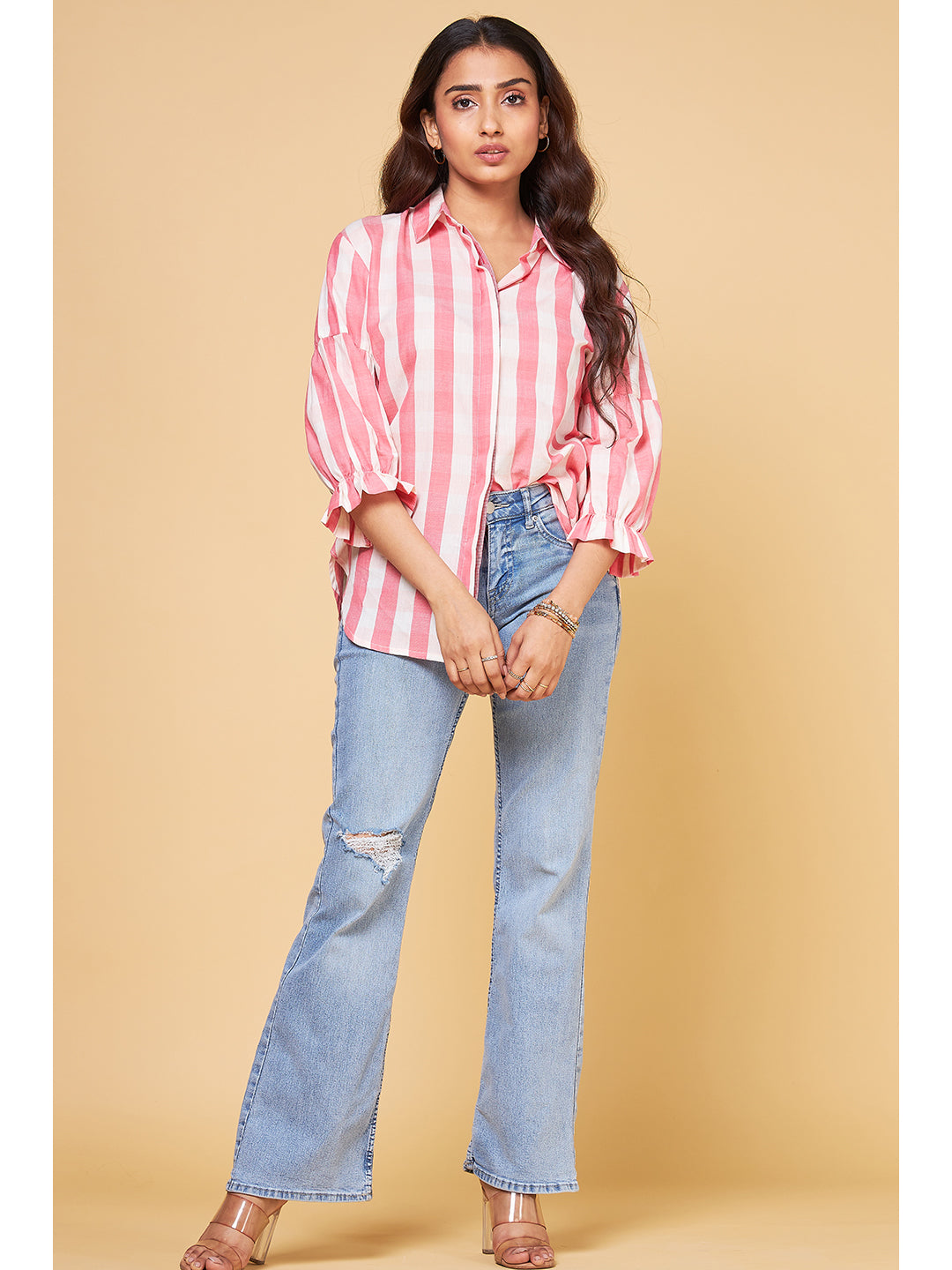 Echoes Of Bliss Pink Stripe Shirt