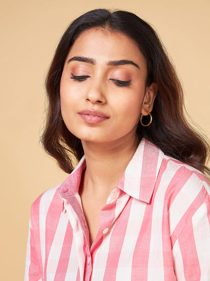 Echoes Of Bliss Pink Stripe Shirt