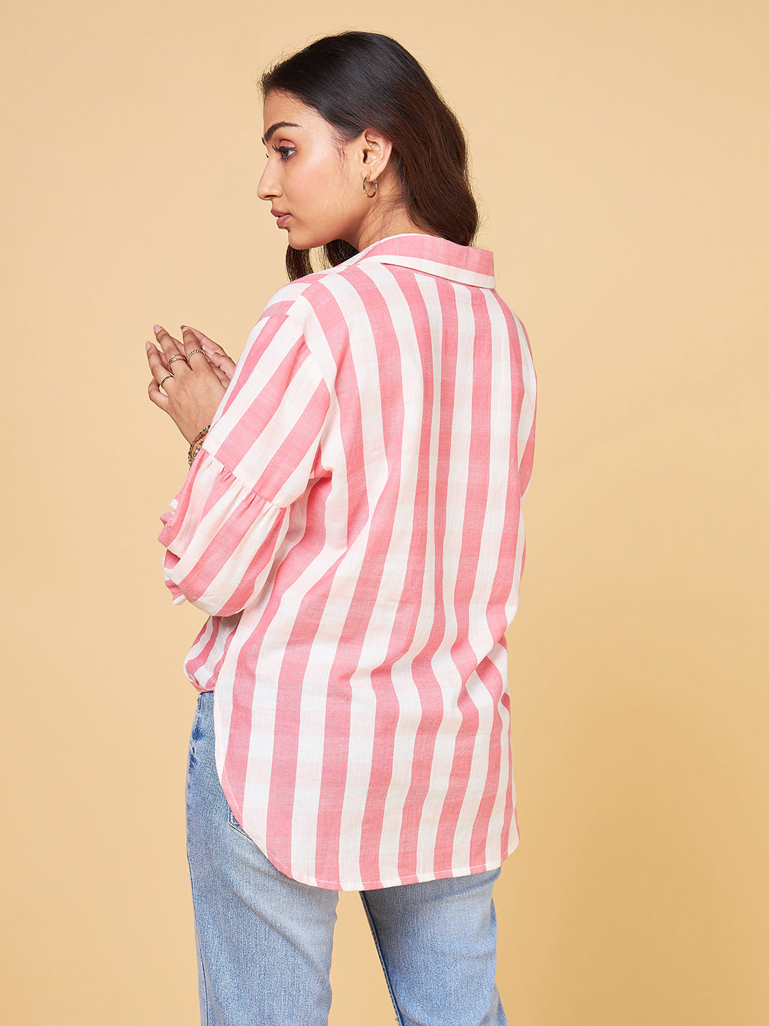 Echoes Of Bliss Pink Stripe Shirt