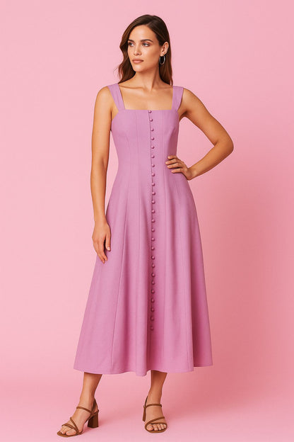 Chloe Pink Seveless Midi Dress