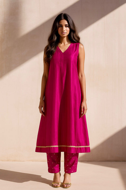Verse Fuchsia Festive Kurta Set