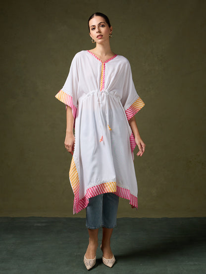 Autumn Yearn White Kaftan kurta