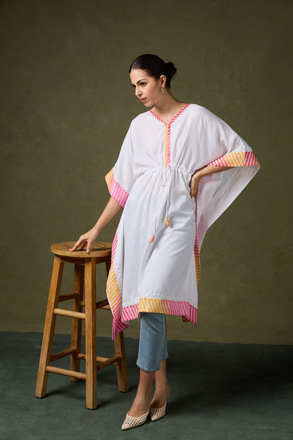 Autumn Yearn White Kaftan kurta