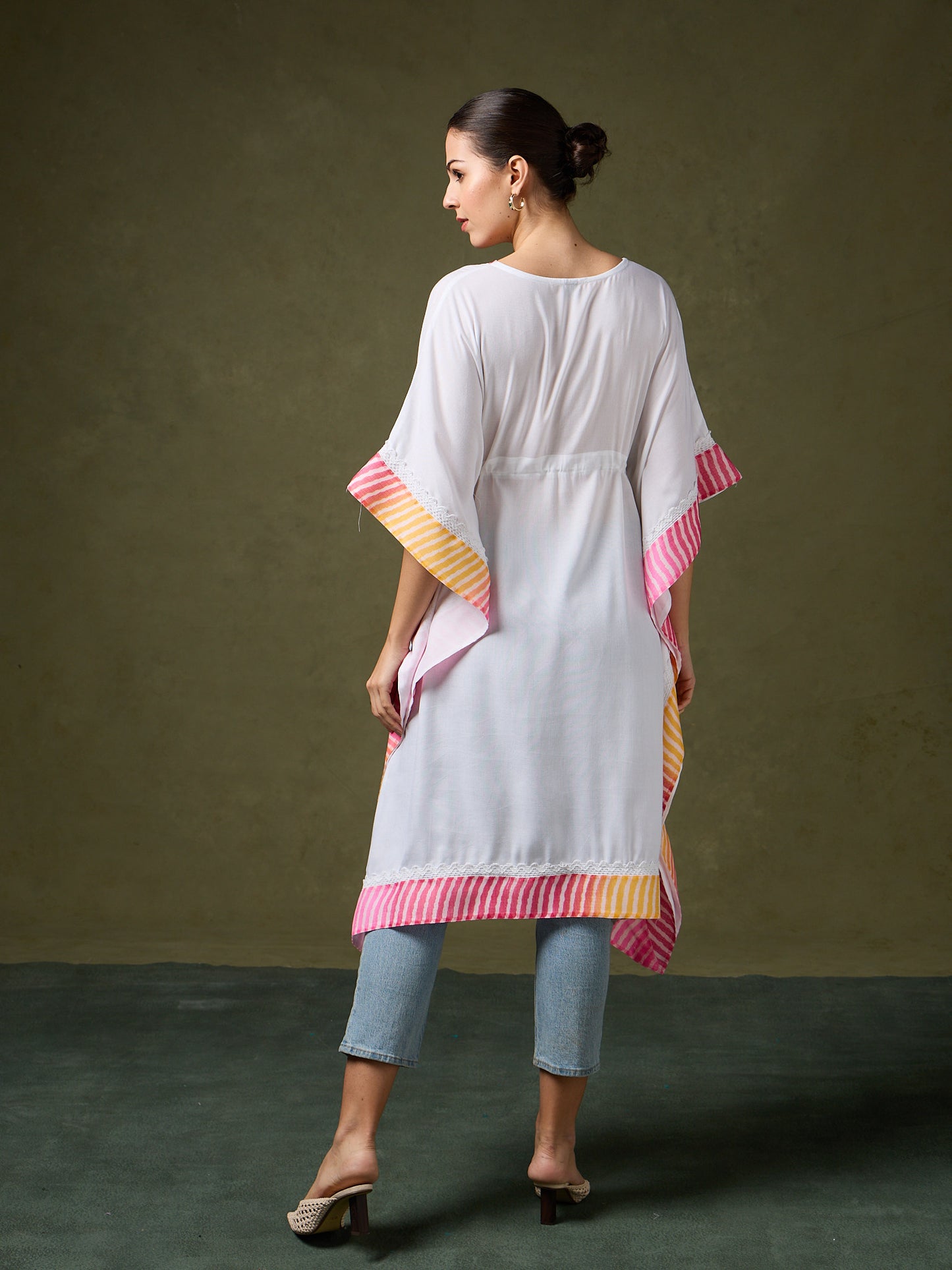 Autumn Yearn White Kaftan kurta