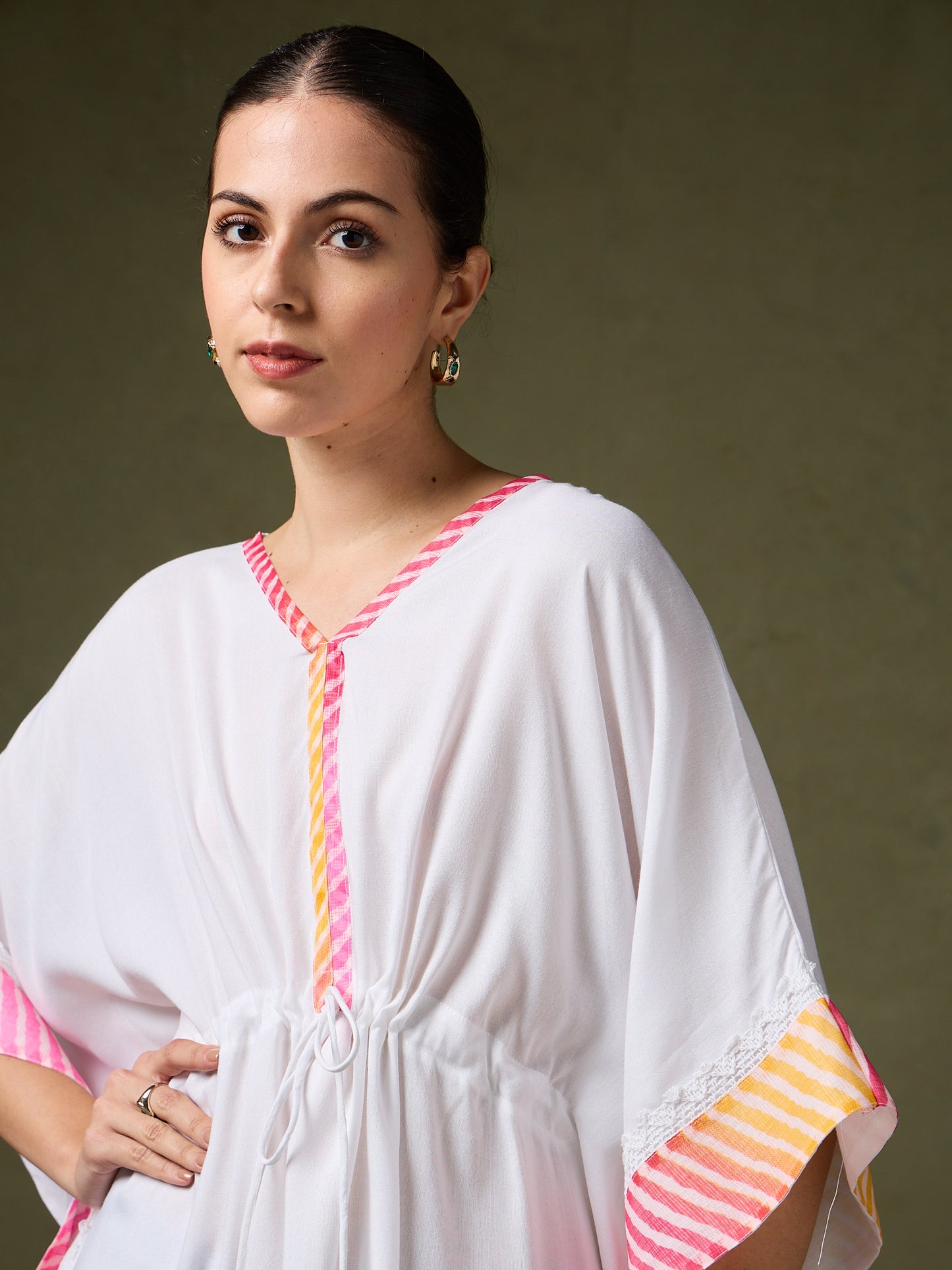 Autumn Yearn White Kaftan kurta