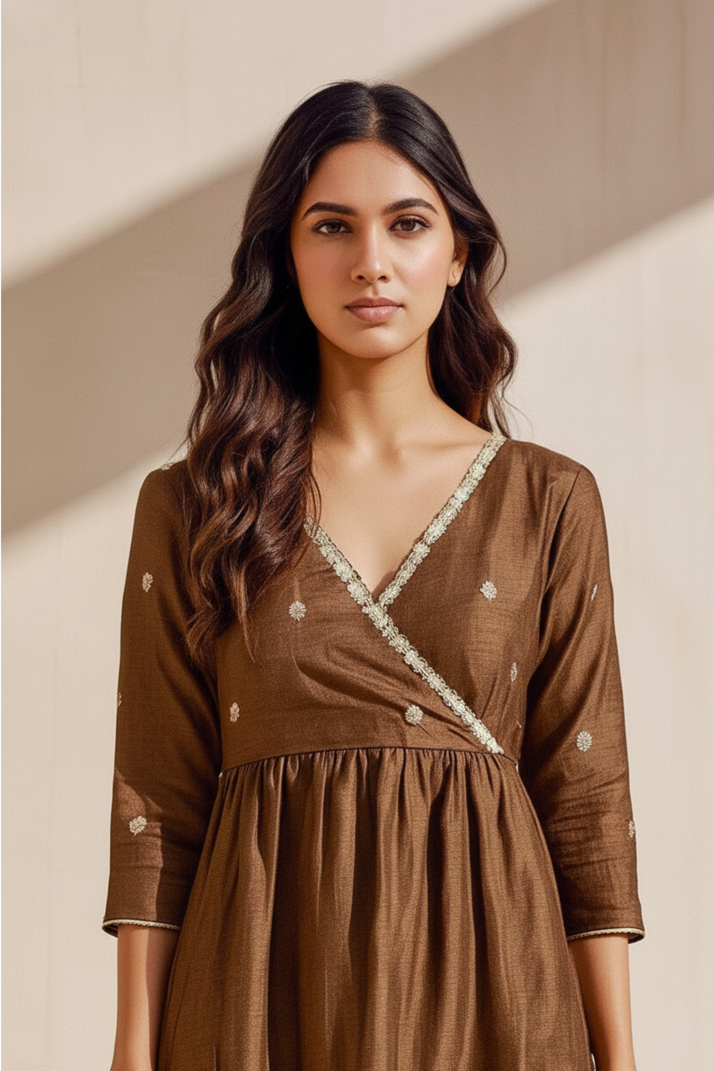 Raati Brown Embroidered Dress