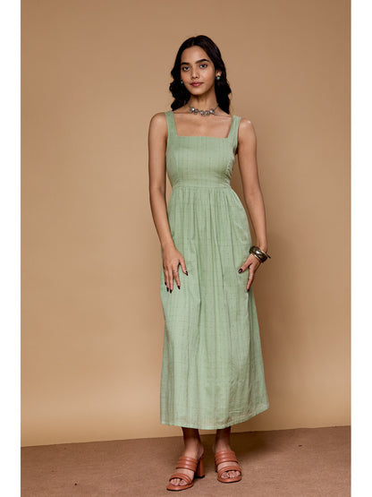 Ornate Oasis Green Sleeveless Dress