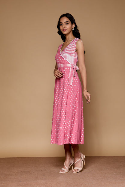 Wild Flower Pink Wrap Dress