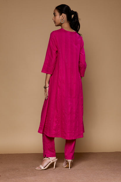 Autumn Yearn Magenta Kurta Set