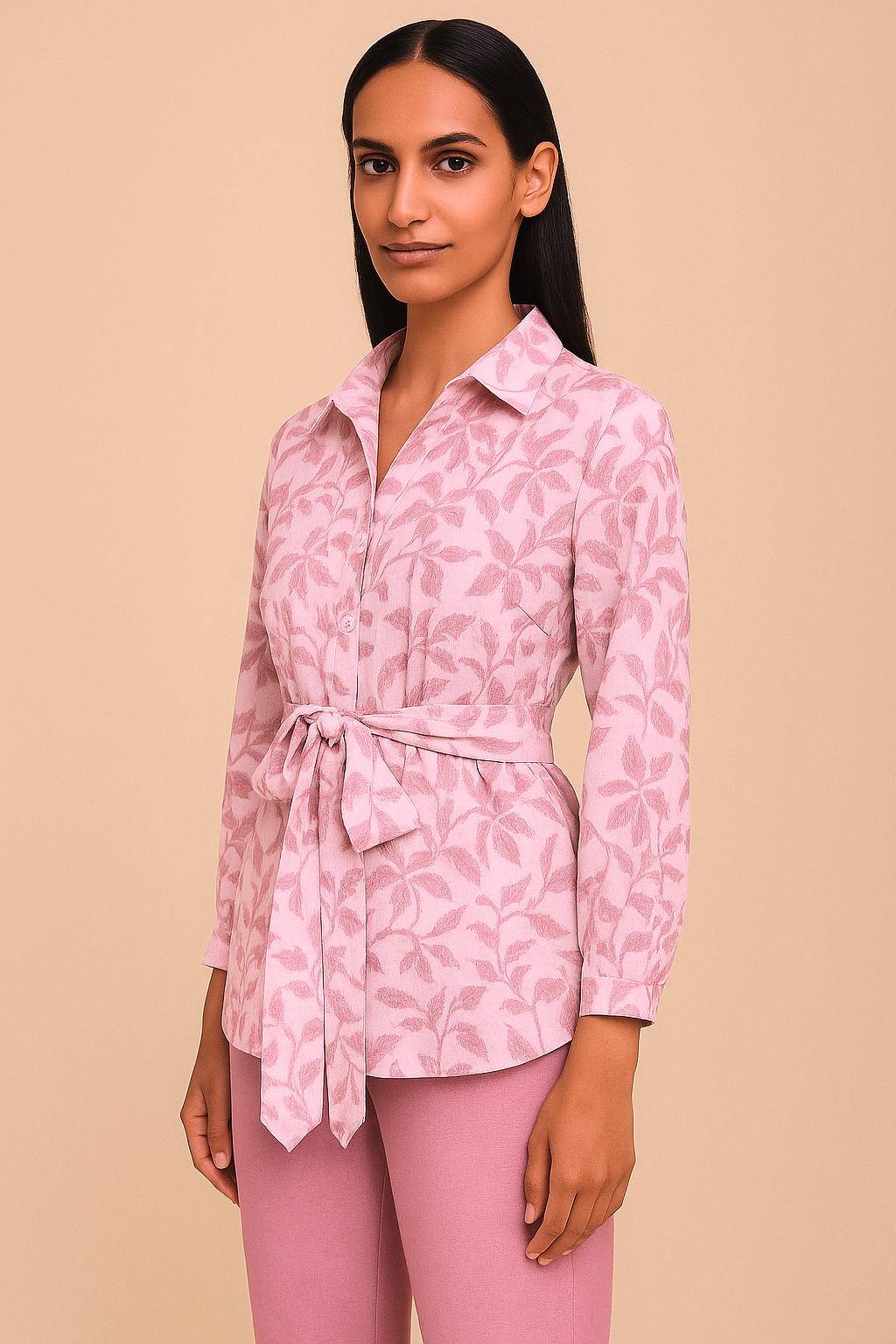 Painterly Blush Pink Abstract Printed Co-ord Set