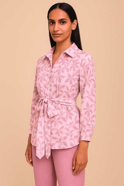 Painterly Blush Pink Abstract Printed Co-ord Set