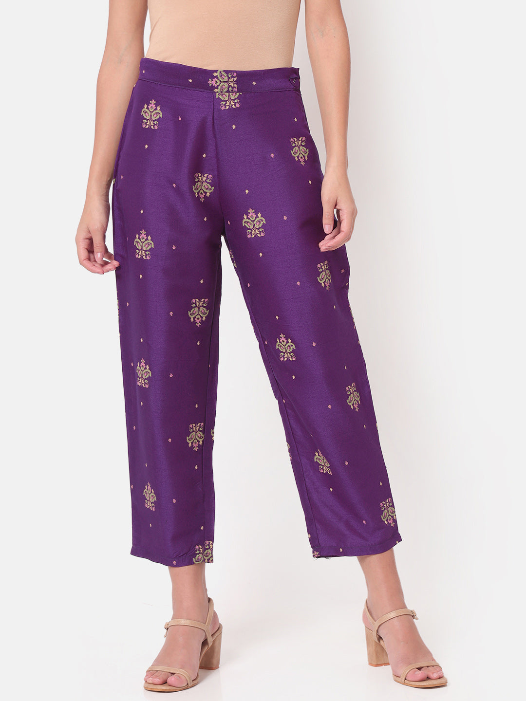 Saaki Women Dhuri Purple Straight Pants