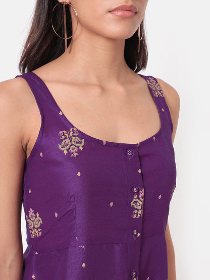 Dhuri Flared Purple Dress