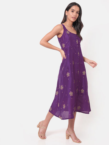 Dhuri Flared Purple Dress