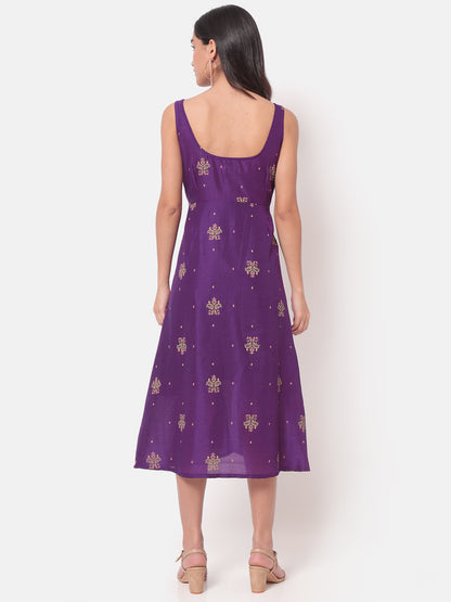 Dhuri Flared Purple Dress